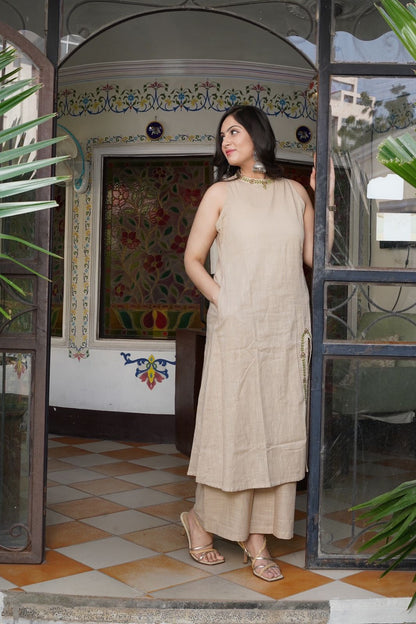 👉 *Presenting Beautifully aline Cotton kurta set Pure cotton slub (WACD116)