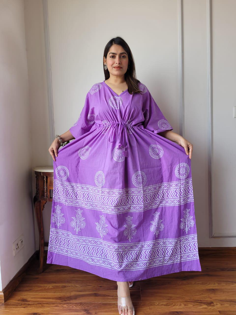 Exclusive New  Added Hand Block printed KAFTAN 🔸️Authentic PRINT, with natural colours90