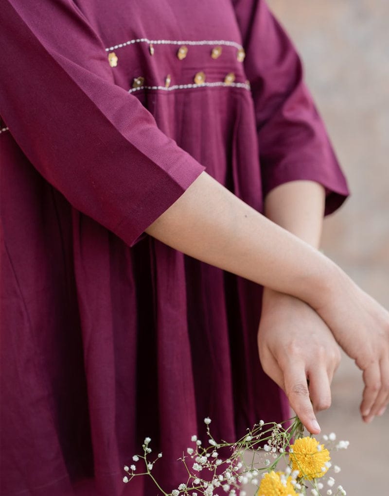 Flared silhouette with a comfort fit Delicate hand embroidery,  (WACD127)