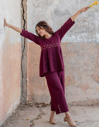 Flared silhouette with a comfort fit Delicate hand embroidery,  (WACD127)