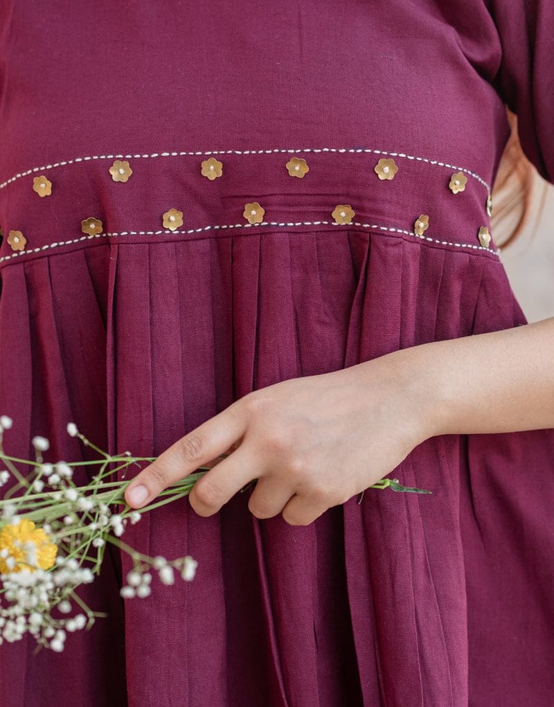 Flared silhouette with a comfort fit Delicate hand embroidery,  (WACD127)