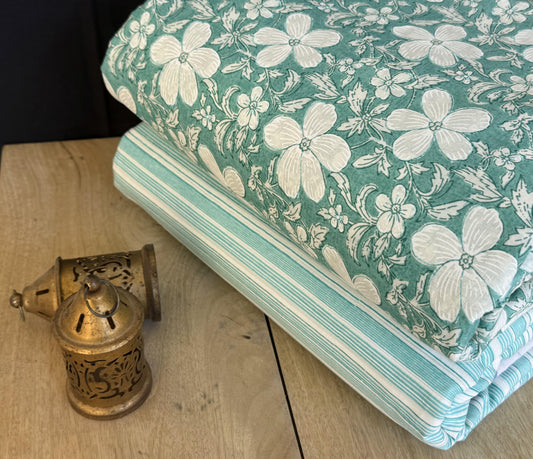 Exclusive Hand Block Printed Fabric Combo  (SWCOM66)