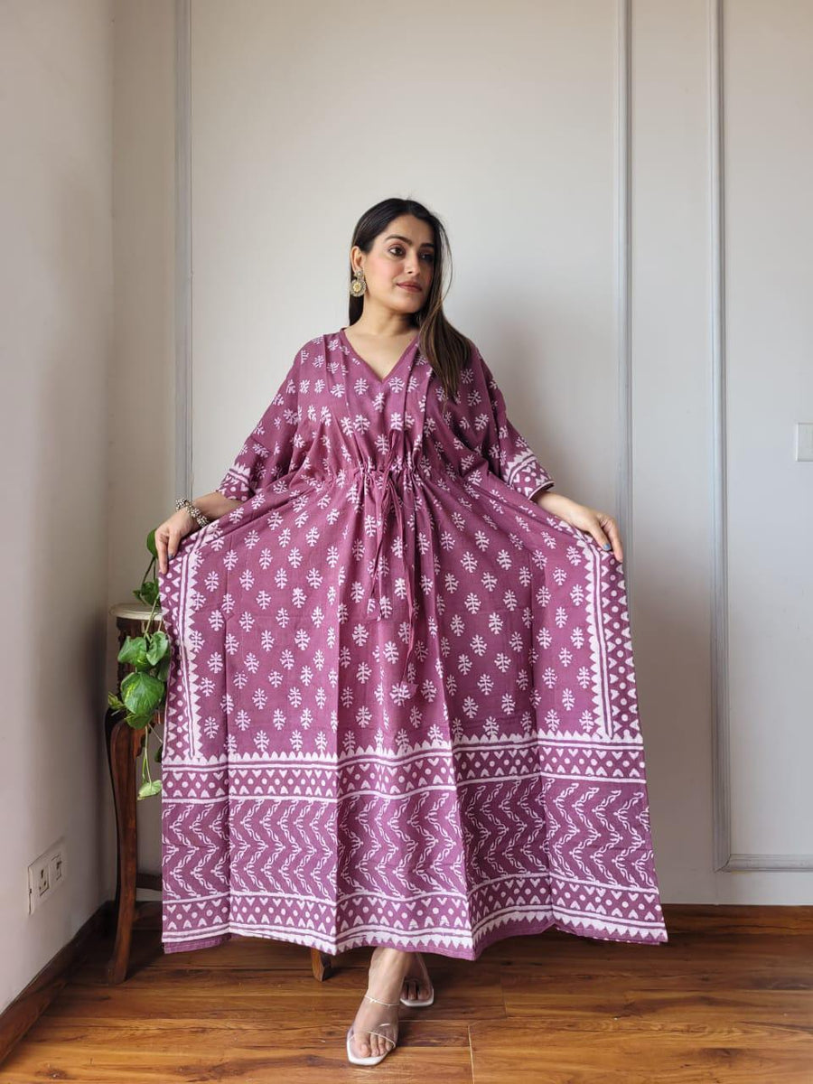 Exclusive New  Added Hand Block printed KAFTAN 🔸️Authentic PRINT, with natural colours82