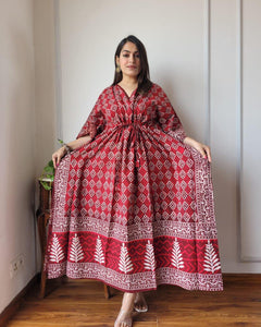 Exclusive New  Added Hand Block printed KAFTAN 🔸️Authentic PRINT, with natural colours77