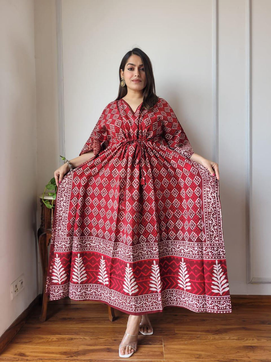 Exclusive New  Added Hand Block printed KAFTAN 🔸️Authentic PRINT, with natural colours77