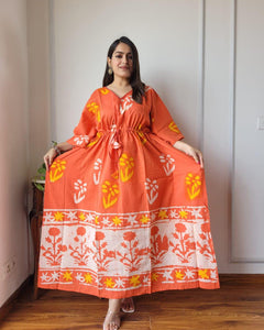 Exclusive New  Added Hand Block printed KAFTAN 🔸️Authentic PRINT, with natural colours75