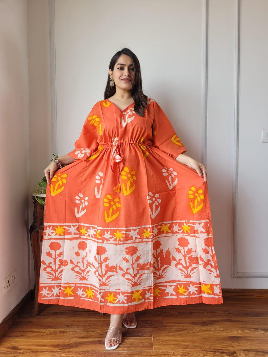 Exclusive New  Added Hand Block printed KAFTAN 🔸️Authentic PRINT, with natural colours75