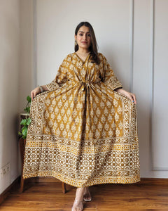 Exclusive New  Added Hand Block printed KAFTAN 🔸️Authentic PRINT, with natural colours71