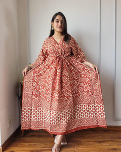 Exclusive New  Added Hand Block printed KAFTAN 🔸️Authentic PRINT, with natural colours69