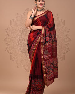 Premium Maheshwari Silk Saree (SWSRMAH136)
