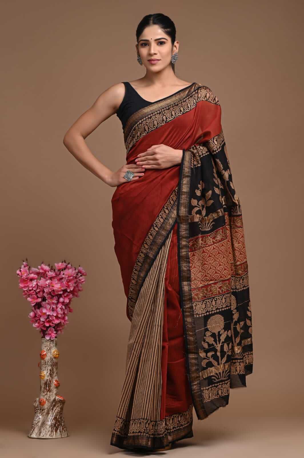 Premium Maheshwari Silk Saree (SWSRMAH125)