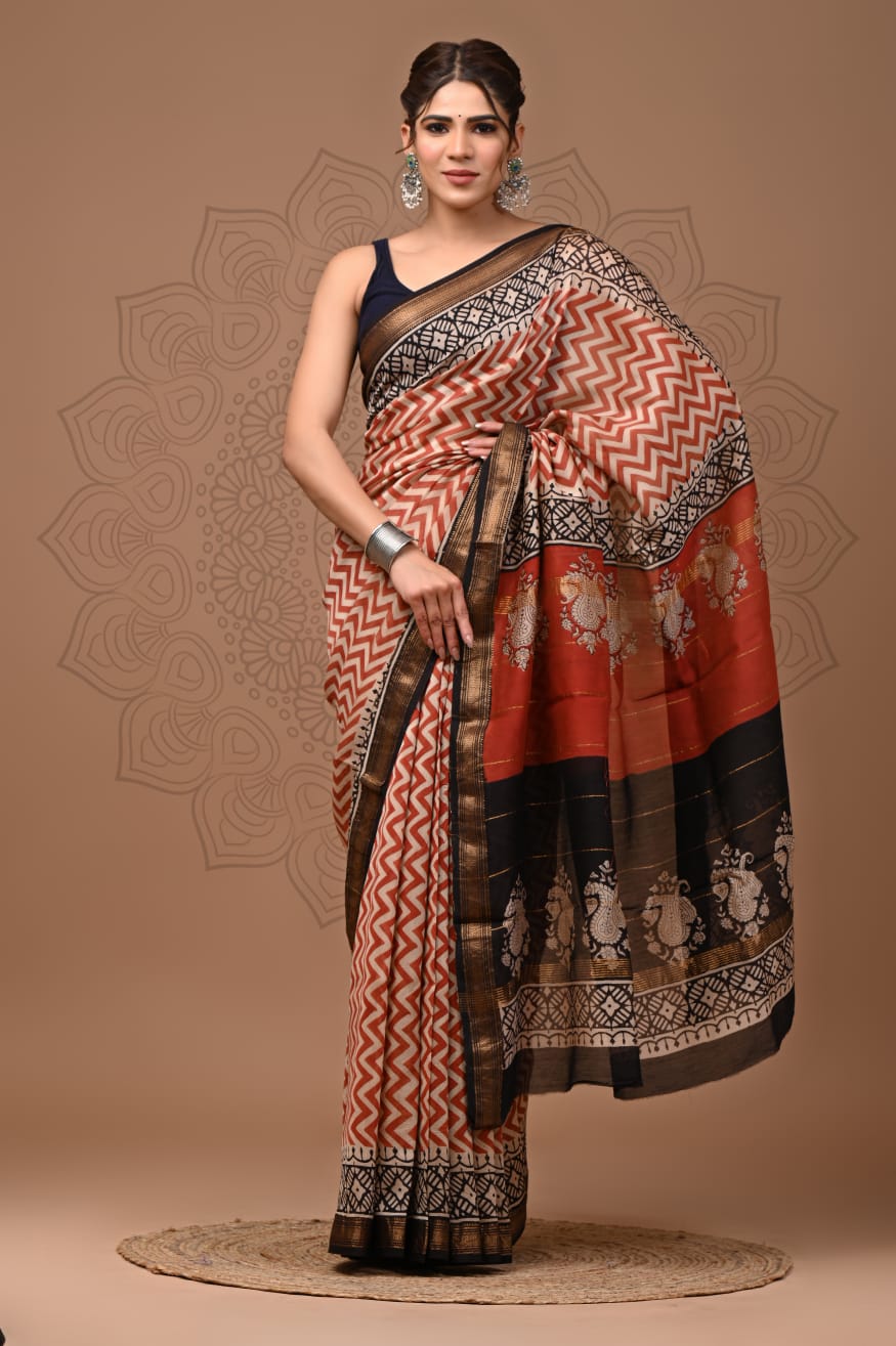 Premium Maheshwari Silk Saree (SWSRMAH115)