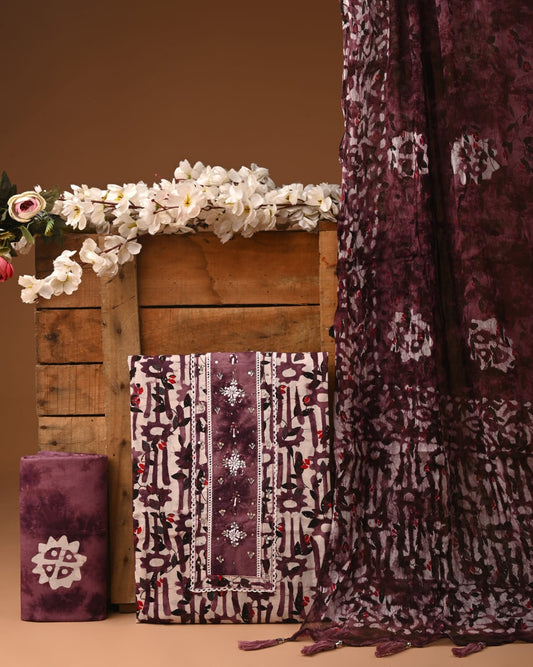 Designer zari gotapatti work Cotton Suit with chiffon dupatta(WAGP 94)