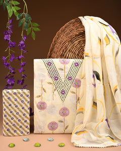 Designer zari gotapatti work Cotton Suit with chiffon dupatta(WAGP 91 )