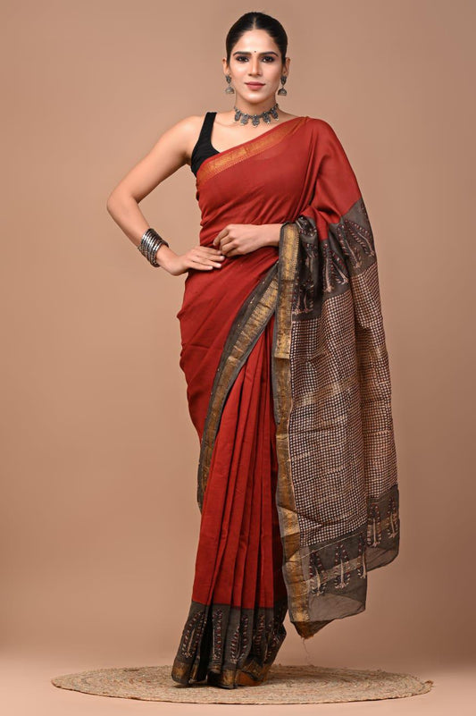 Premium Maheshwari Silk Saree (SWSRMAH64)
