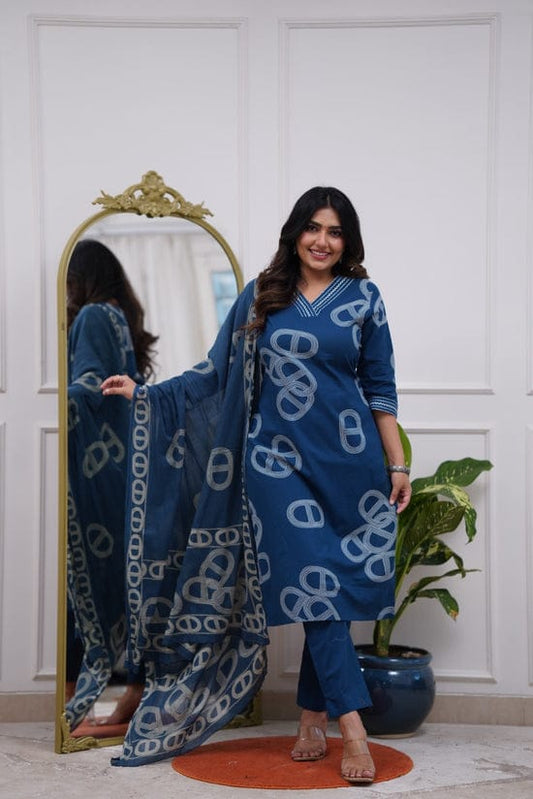 👗 Beautiful Cottan Kurtis pent with Mulmal duptta 👗(WARED471)