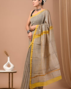 Premium Hand Block Printed Chanderi Silk Saree 58