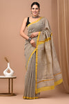 Premium Hand Block Printed Chanderi Silk Saree 61