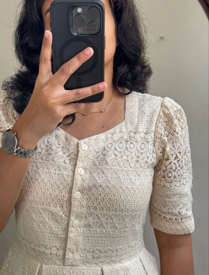 Introducing Beautiful pure cotton lace dress!! it will make you simple and classy look!! its our unique design!! very trendy dress from celebrity!! (RRRD13)