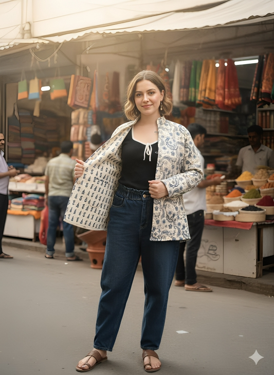 Presenting Jaipuri printed Women's Wear Quilted Full Sleeves JACKETS (JAC05)