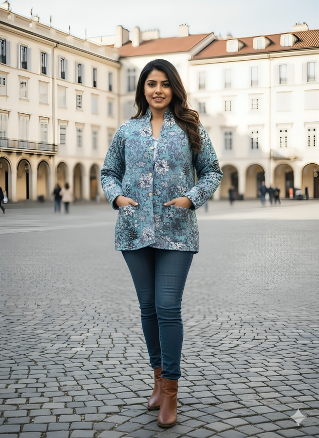 Presenting Jaipuri printed Women's Wear Quilted Full Sleeves JACKETS (JAC11)