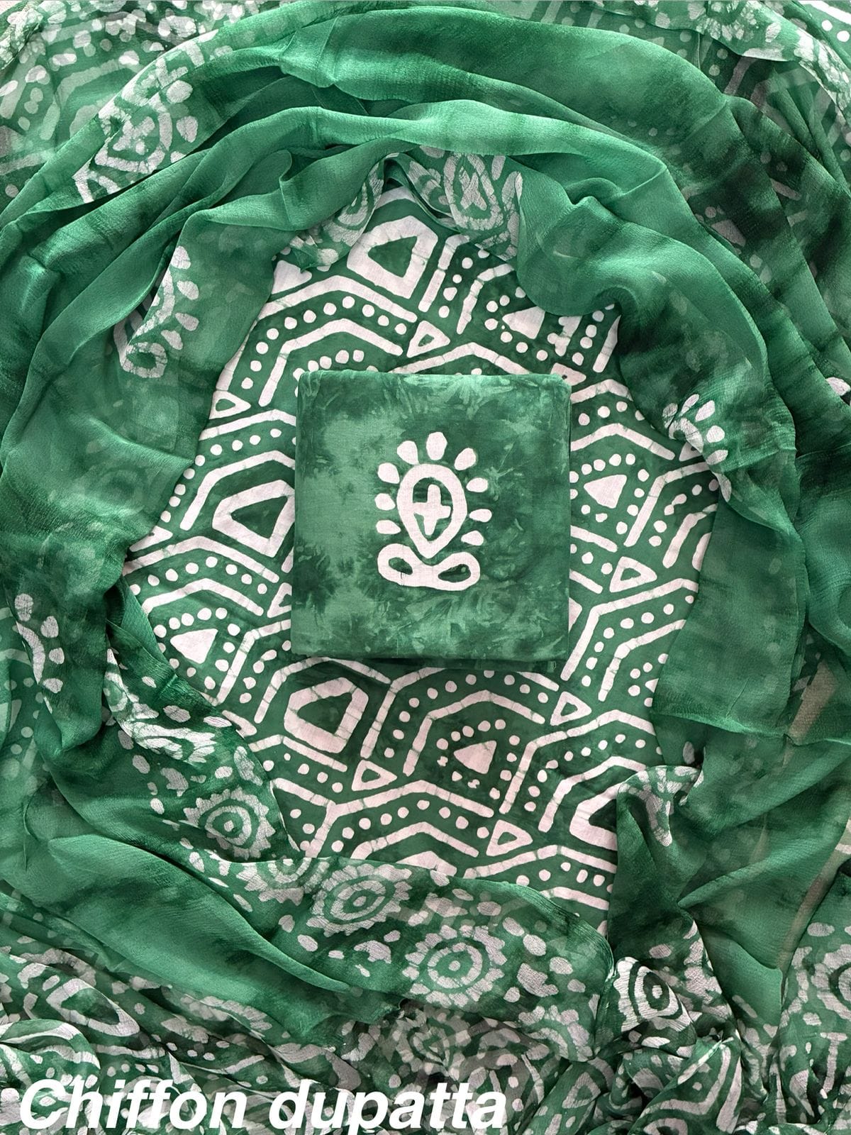 JAAL HAND BLOCK PRINT COTTON SUIT SET WITH CHIFFON DUPATTA(WACFCOTMU07)