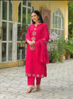 Pink Embroidered Kurta Set with Dupatta (SWDH01)