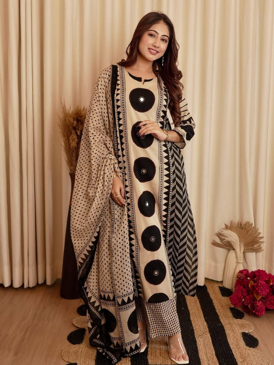 New In Ajrakh Cotton Suit Set  Crafted in 100% pure cotton (RD01)