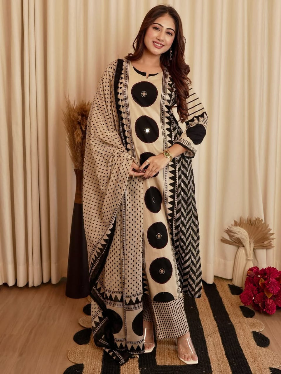 New In Ajrakh Cotton Suit Set  Crafted in 100% pure cotton (RD01)