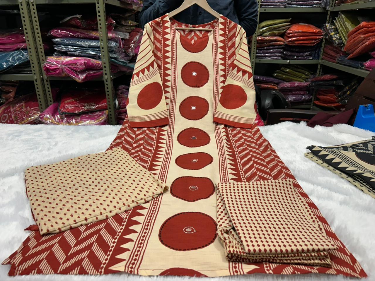 New In Ajrakh Cotton Suit Set  Crafted in 100% pure cotton (RD01)