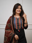 New stylish and affordable beautiful straight fit set with beautiful neck work and fabric pure Cotton slub. (SWSK01)