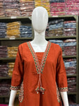 🌹🌹 fine Cotton flex fabric beautiful embroidery on neck, sleeves, pocket Kurti with plazo with cotton cotton flex🌹🌹 (SWSK03)