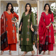 Beautifull straight petan set with beautiful pech work and hand katha work on all over kurti (SWSK11)