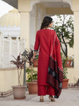 Beautifull straight petan set with beautiful pech work and hand katha work on all over kurti (SWSK11)