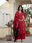 Beautifull straight petan set with beautiful pech work and hand katha work on all over kurti (SWSK11)