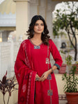 Beautifull straight petan set with beautiful pech work and hand katha work on all over kurti (SWSK11)