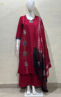 Beautifull straight petan set with beautiful pech work and hand katha work on all over kurti (SWSK11)