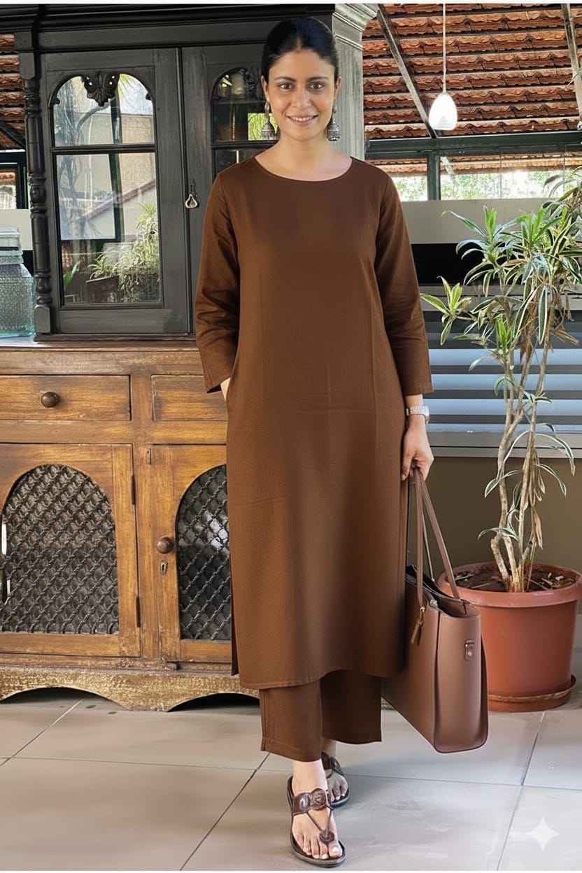 Upgrade your office wear wardrobe with this classy yet chic monochrome pant-set for all day comfort and trendy look🌸🌸 (SWSK13)