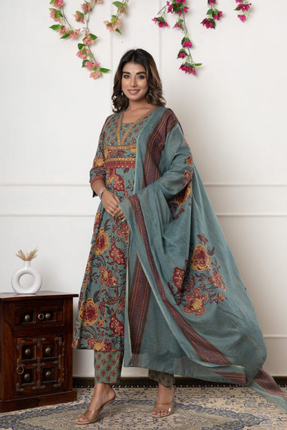 New stylish and affordable beautiful anarkali set with beautiful print and fabric pure Cotton💃💃(SWSK15)