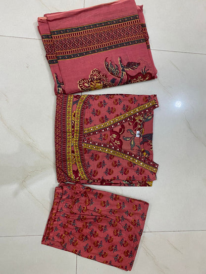 New stylish and affordable beautiful anarkali set with beautiful print and fabric pure Cotton💃💃(SWSK15)