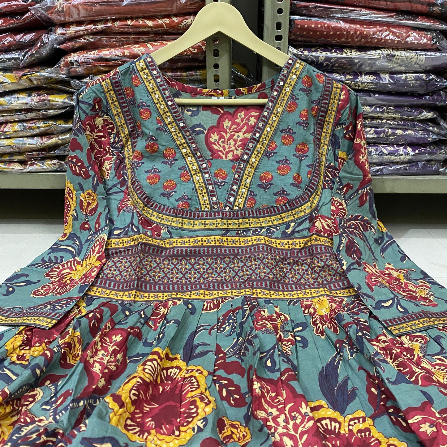 New stylish and affordable beautiful anarkali set with beautiful print and fabric pure Cotton💃💃(SWSK15)