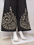 Designer Cotton Co-ord Set Shirt With Elegant Thread Embroidery Paired Flared Plazoo With Embroidery & Pockets (SWSK17)