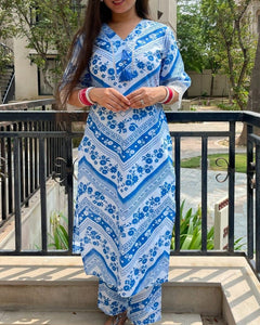 🌹🌹Pure fine Cotton fabric beautiful less on neck Kurti with Pant with cotton 100-100🌹🌹 (SWSK19)