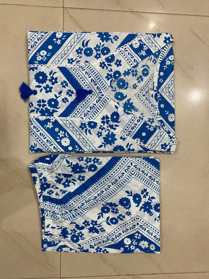 🌹🌹Pure fine Cotton fabric beautiful less on neck Kurti with Pant with cotton 100-100🌹🌹 (SWSK19)