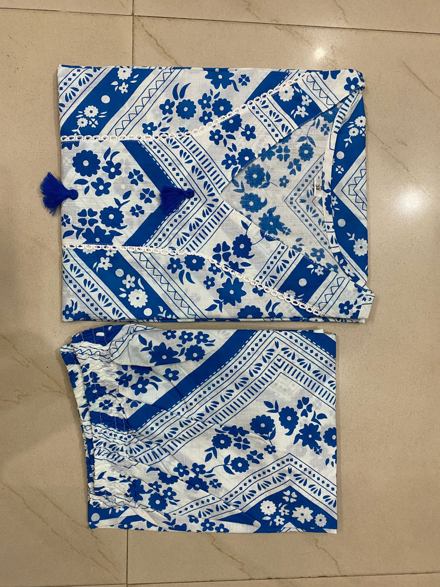 🌹🌹Pure fine Cotton fabric beautiful less on neck Kurti with Pant with cotton 100-100🌹🌹 (SWSK19)