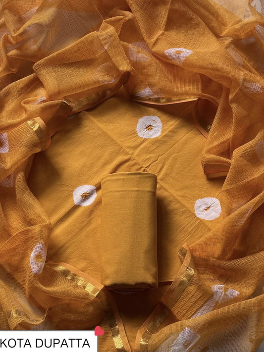 Suits Wala Hand Block Print Cotton Suit Set with Kota Doria Dupatta (WAKOTMU17)