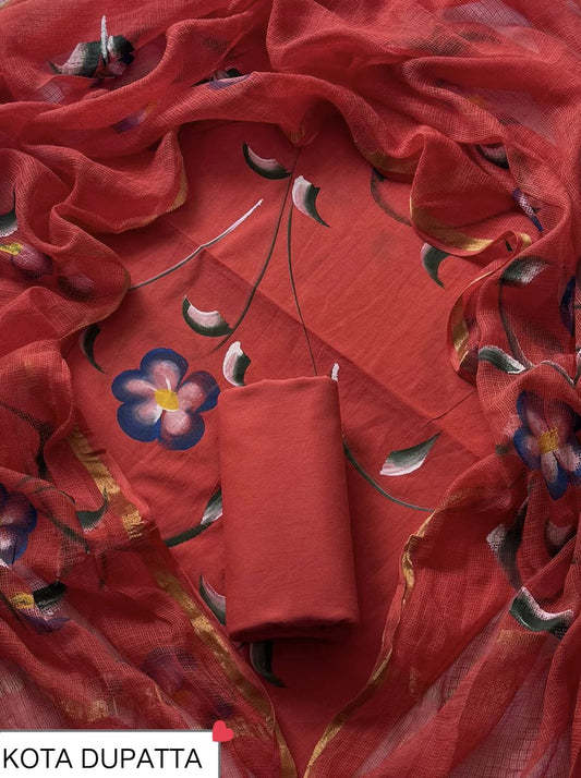 Suits Wala Hand Block Print Cotton Suit Set with Kota Doria Dupatta WAKOTMU31