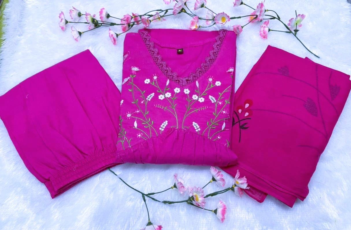 we have included a beautifully cotton malmal printed dupatta Upgrade your wardrobe with this stunning ensemble and step out in style! (SWSK21)