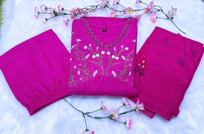 we have included a beautifully cotton malmal printed dupatta Upgrade your wardrobe with this stunning ensemble and step out in style! (SWSK21)