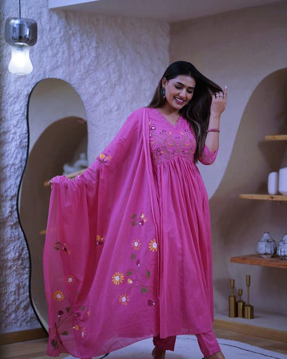 we have included a beautifully cotton malmal printed dupatta Upgrade your wardrobe with this stunning ensemble and step out in style! (SWSK21)